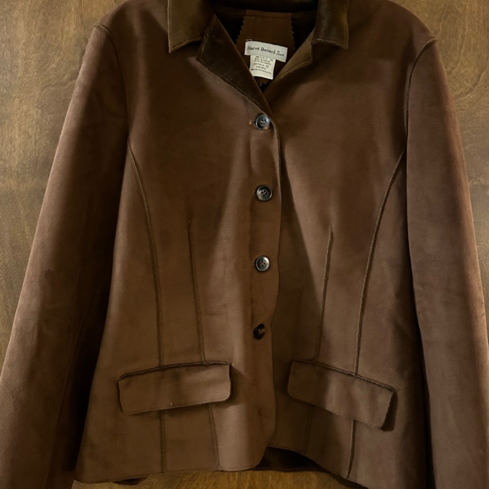 Faux Suede Brown Jacket, Size 12, New without tags - Picture 3 of 8